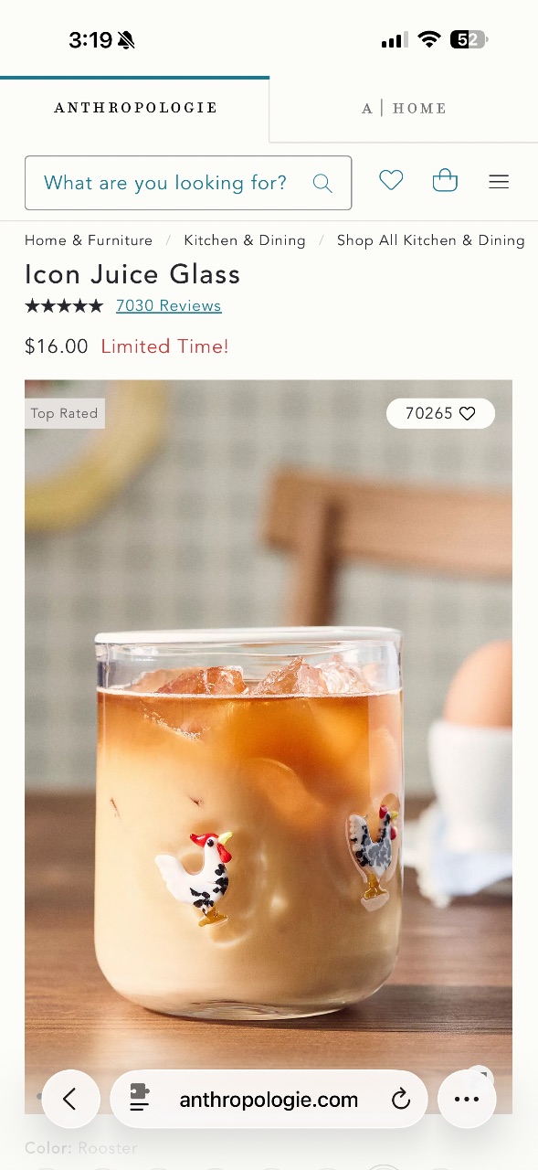 Rooster icon glass